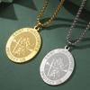 Dawapara Heiliger Christophorus Halskette Heiliger Schutz Reiserätsel Betet für uns Michaelisfest Geschenk Edelstahl Schmuck