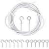 White Curtain Wire Plastic Coated Window Picture Hanging Wire with 6 Pairs of Screw Eyes and Hook 4 Meters