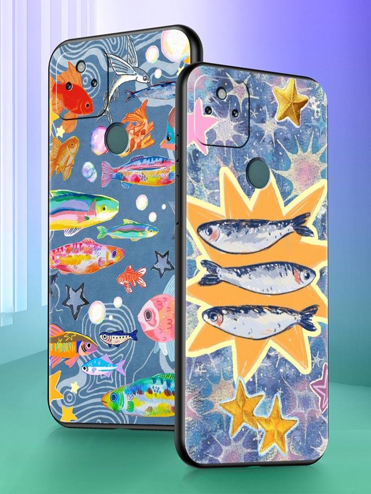 Blue Ocean Fish Phone Case Cover for Google Pixel 10 9 8 7 6 9A 8A 7A 6A Pro Shockproof Soft TPU 10 Pro XL Shell Fundas Capa Bag