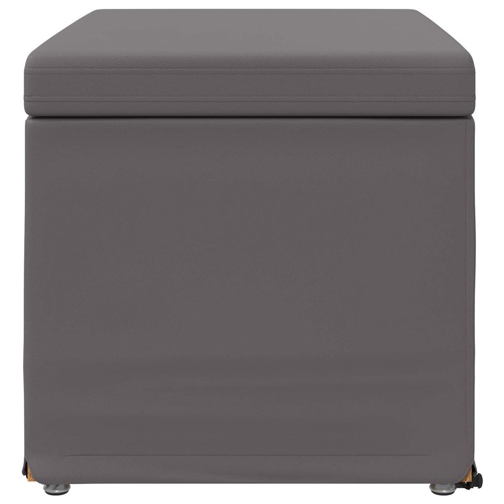 Stool Gray 61 X 41 X 40 Cm Faux Leather and Engineered Wood