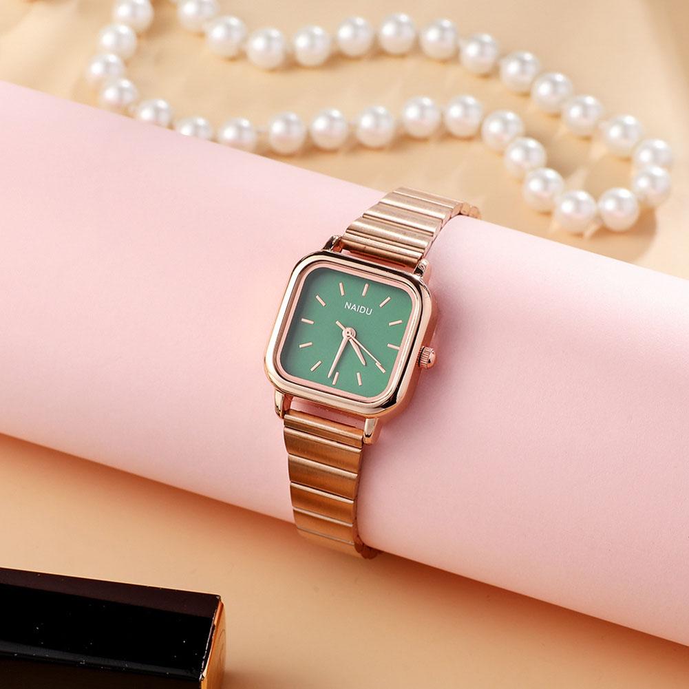 Women's Simple Square Dial College Style Wrist Watch For Birthday Gifts