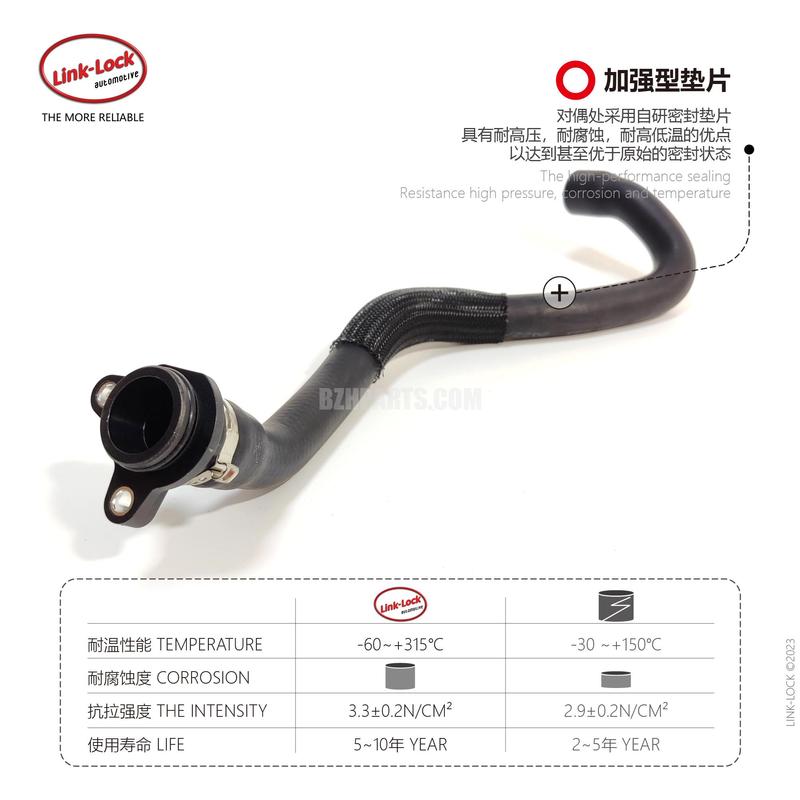 LINK-LOCK Coolant Pipe Thermostat to Cylinder Head Water Pipe 11537598234 for BMW N55 / 1234 Series F20 f35 f34 135I 335I 435I