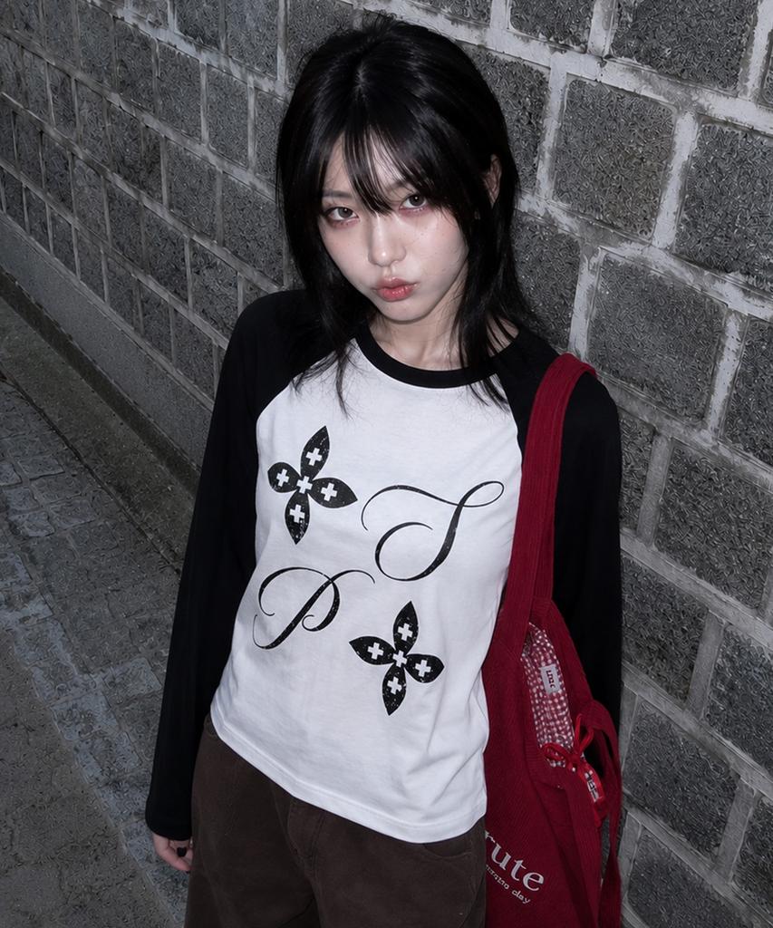 SAINTPAIN Sp Initial Symbol Raglan Heavyweight Long Sleeve White