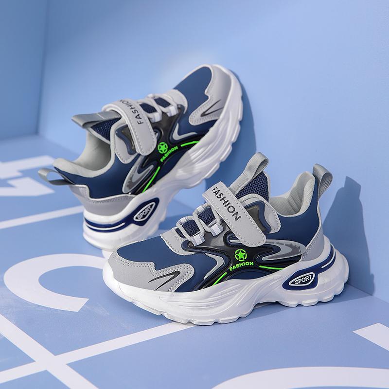 

Детская модная дышащая повседневная обувь, детские спортивные кроссовки для бега для мальчиков и девочек, трендовые удобные спортивные кроссовки 28 синий