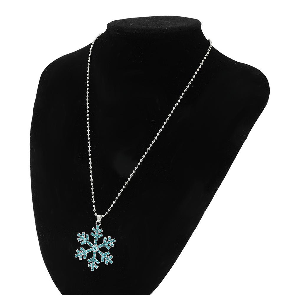 Frozen Snowflake Rhinestone Pendant Clavicle Chain Korean New Style Necklace