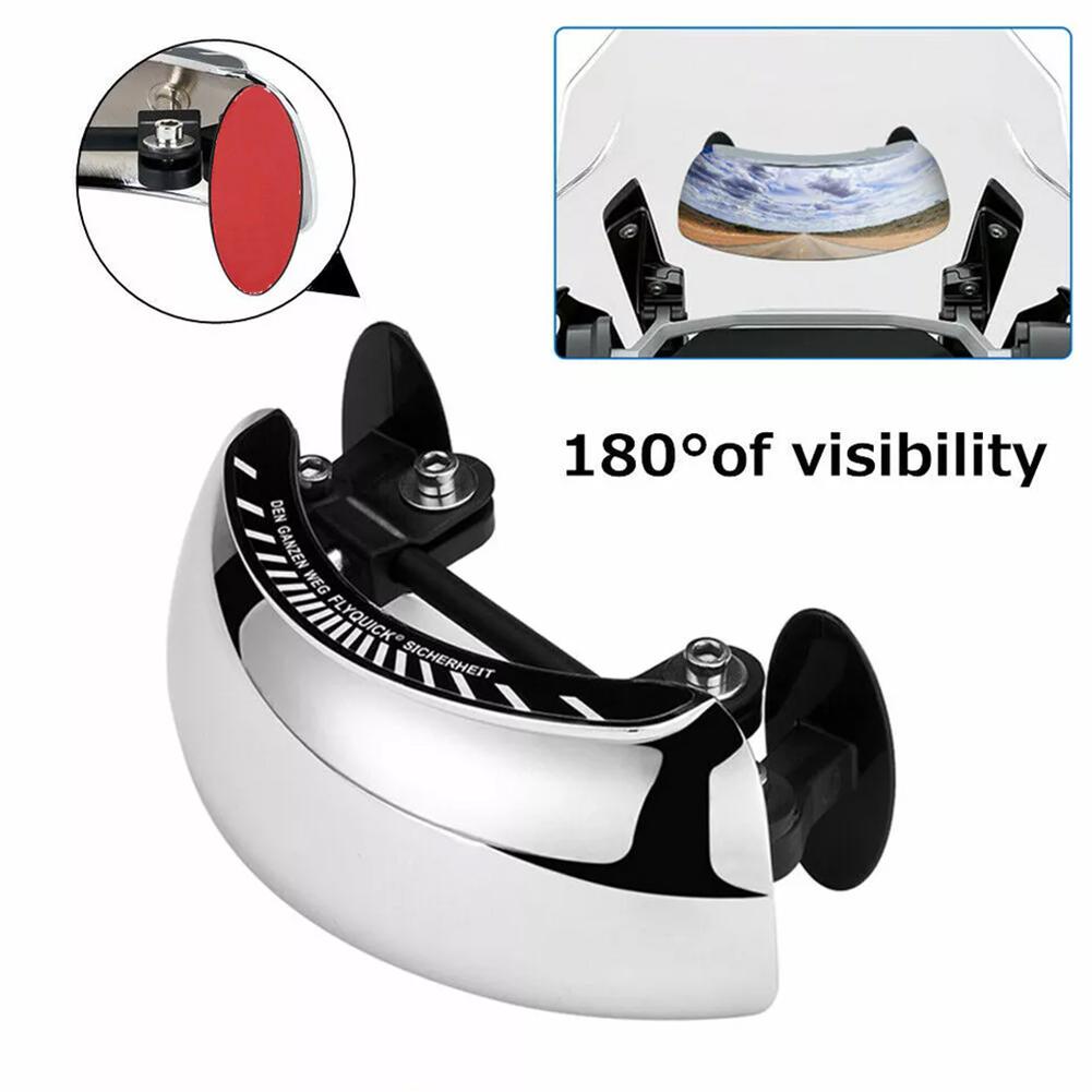 Motorrad Weitwinkel Rückspiegel Windschutzscheibe 180° Sicht Vollspiegel Offroad Modifikation Sicherheit Rückwärtsfahren Fahrzeug Auxil N0h0