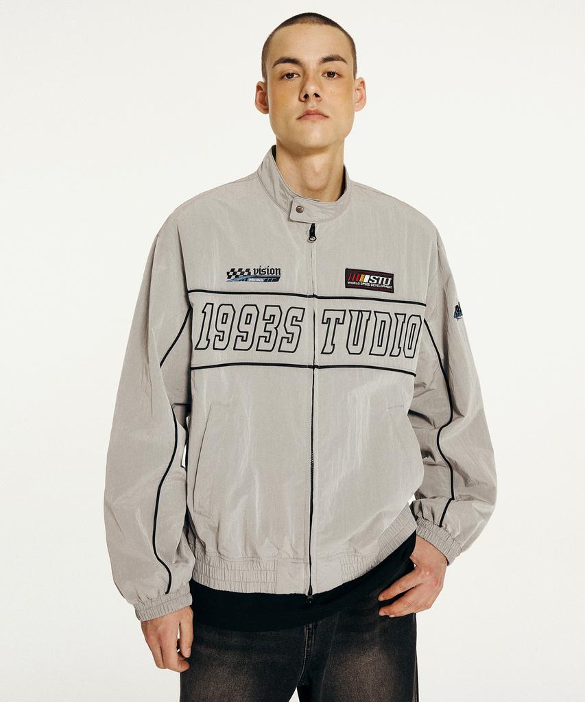 1993Studio Born To Be 90S Nylon Biker Jacket_Gray