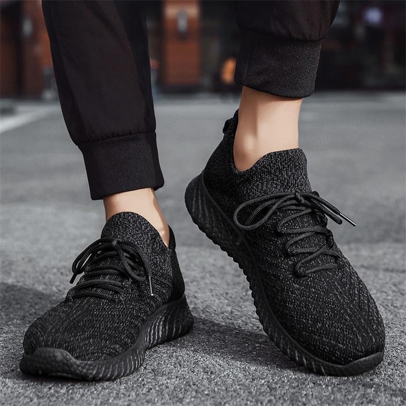 Large Size Fashionable Breathable Lightweight Sports Flying Mesh Shoes Outdoor Hiking Shoes Socks Shoes Sports Casual Men's Shoes