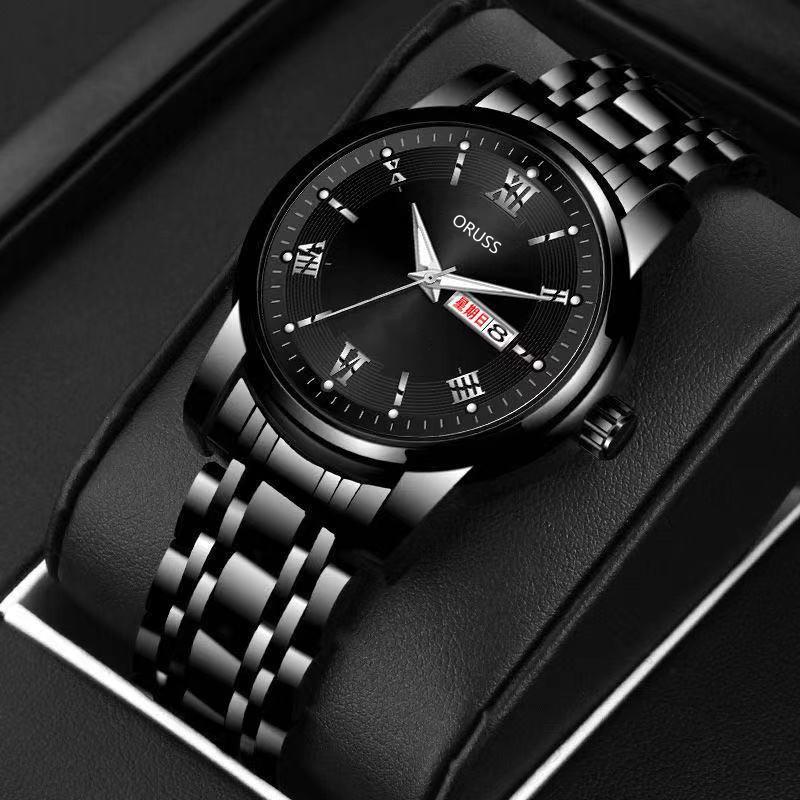Time Personalized Waterproof Men'S Large Unique Dial Design Business Men'S Watch Soft Steel Belt Trendy Men'S Watch