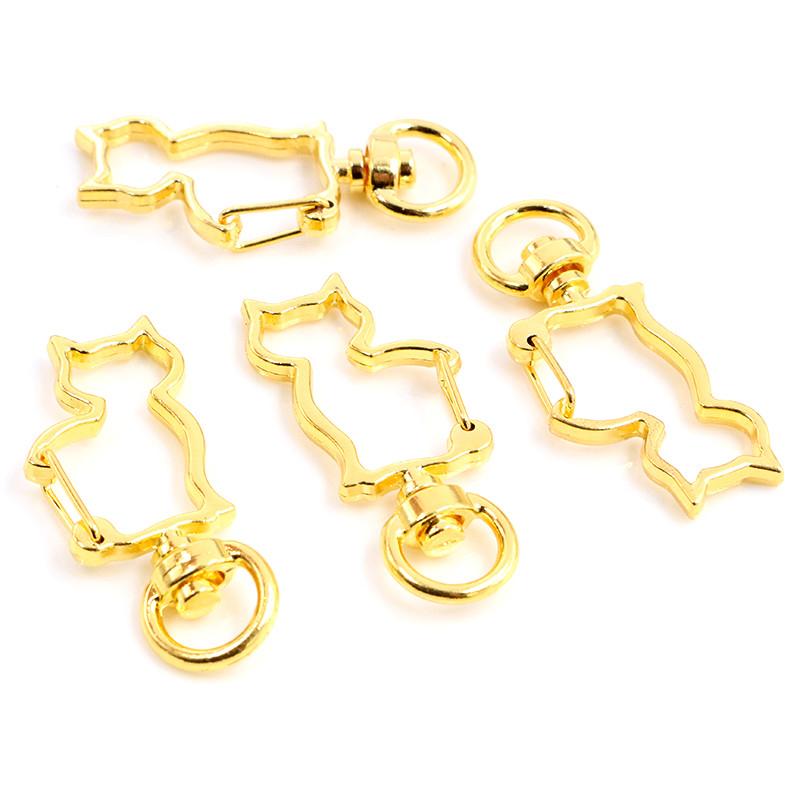 10pcs Cat Heart Snap Hook Trigger Clips Buckles For Keychain Lobster Lobster Clasp Hooks for Key Ring Clasp Jewelry Supplies