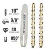 10 Inch Chainsaw Guide Bar Chain Combo Replacement Chain for WORX WG309 Sun Joe SWJ803E SWJ807E - 3/8'' .050'' 40 Drive Links