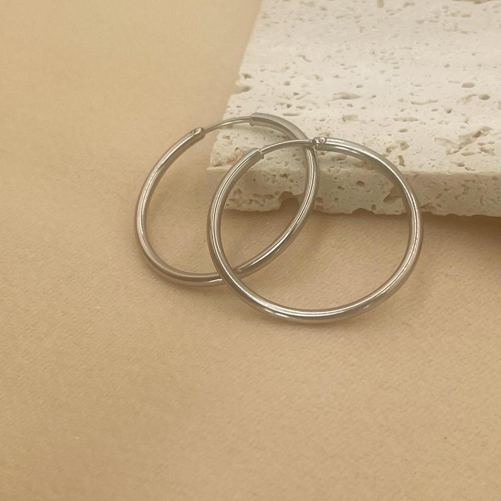Nerezová ocel 12-70mm Minimalistické velké kruhové náušnice pro ženy Trendy Zlatá barva Kovové Hladké kulaté náušnice Šperky