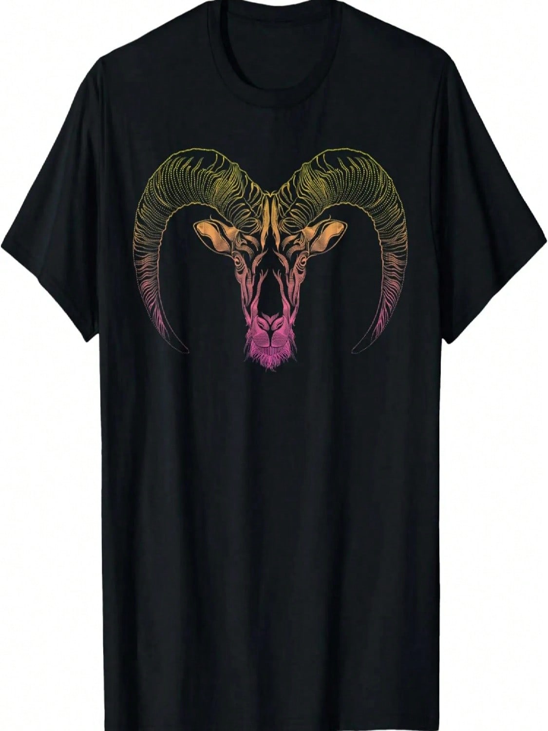 Ram Head & Bighorn Sheep Dot Line Art Drawing Gift - Ram T-Shirt S