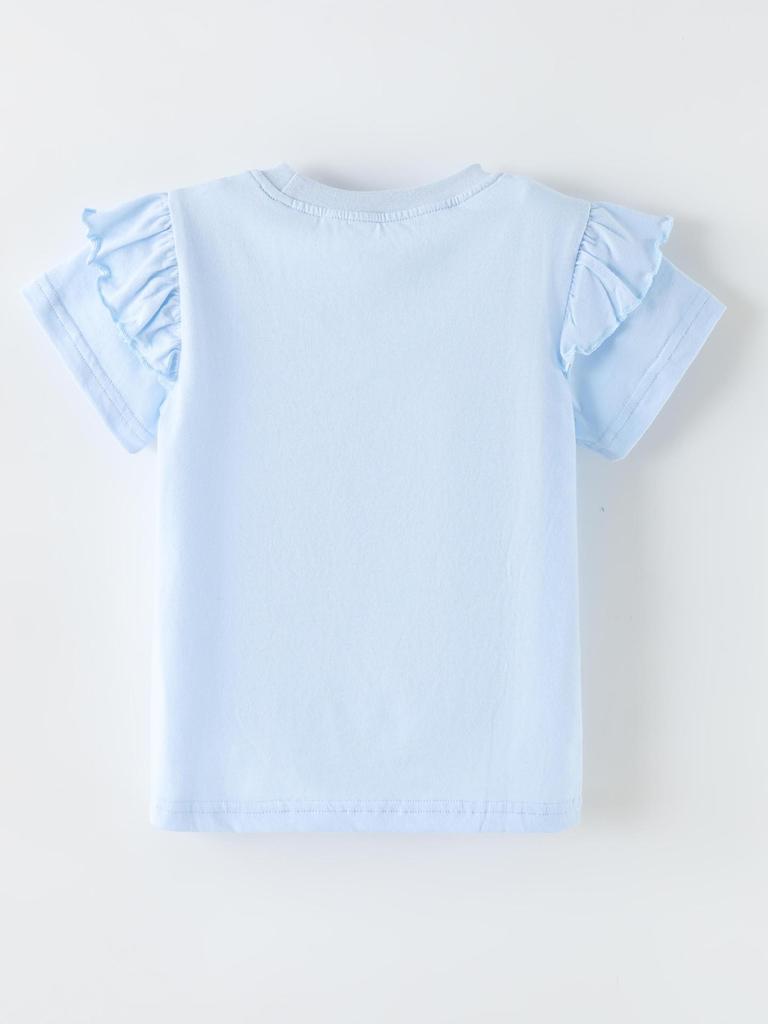 2026 Summer Girls' Floral Print Short-Sleeve Round-Neck T-shirt - European & American Style