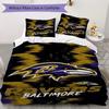 Baltimore Ravens Muster Bettwäsche Steppset Steppdecke Kissenbezug Heimdekoration Geburtstagsgeschenk (1*Bettbezug + 2*Kissenbezug ohne Füllung)