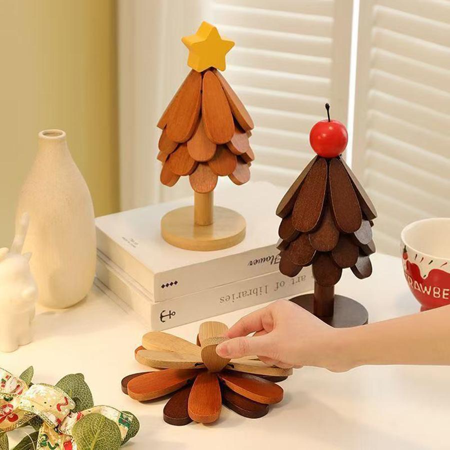 Treisolasjonsmatte Massivt tre Spisebord Anti-skoldingsmatte Gryteunderlag Festivalgave Kreativ og personlig Hjemmedekorasjon