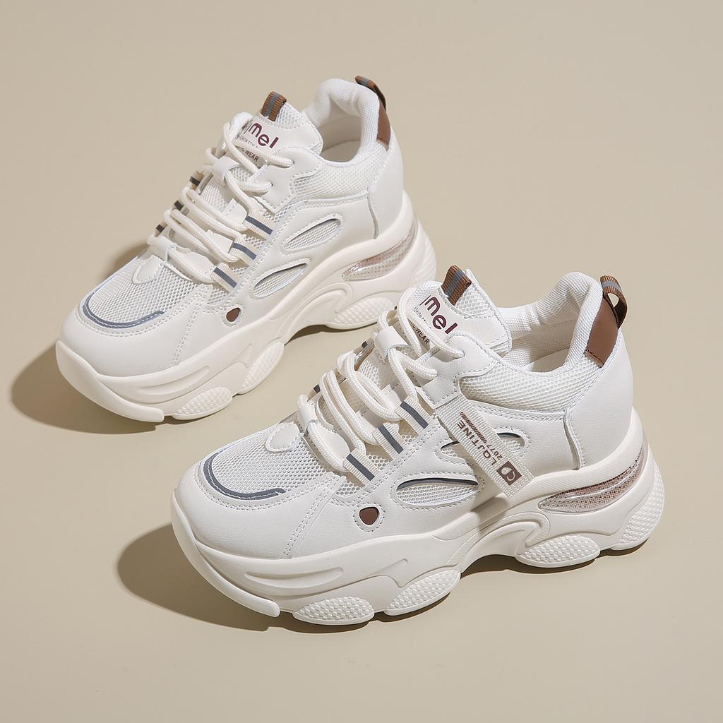 Fashion Women's Thick Sole Vulcanized Shoes Shockproof Air Cushion Sports Shoes Women's Thick Sole Anti-Slip Casual Walking Shoes