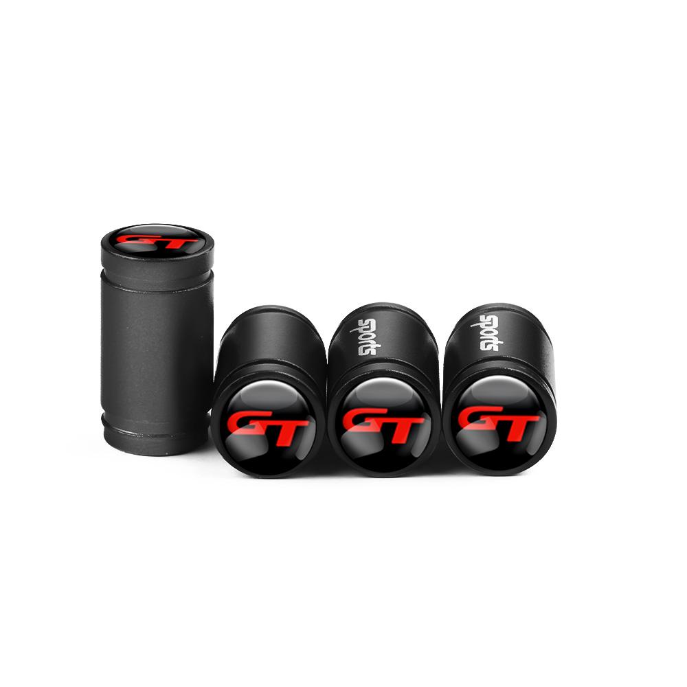 4pcs GT Badges Car Styling Wheel Tire Valve Stem Cap For BMW Mercedes Benz Ford Renault Kia Peugeot Volvo Honda Volkswagen Skoda
