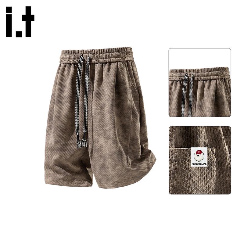 :CHOCOOLATE Men s Seersucker Tie-Dye Quick-Dry Shorts 3XL