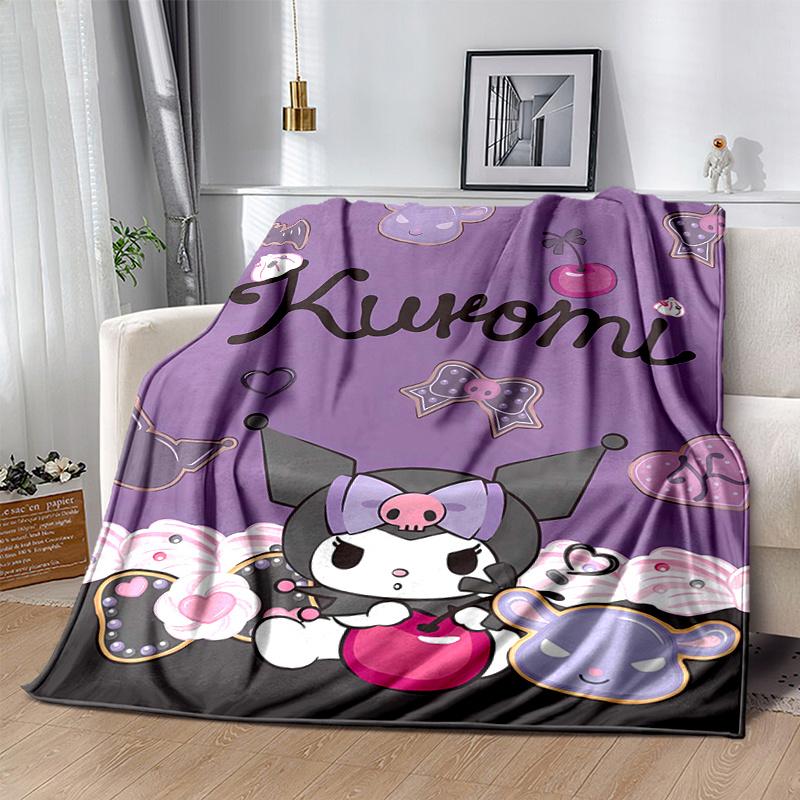 1pc Cartoon Kuromi Halloween Adventure Blanket, Cartoon Throw for Home Decor, Gift Idea, All Seasons Use, Cozy Bedding Cover, Room Decoration, Living