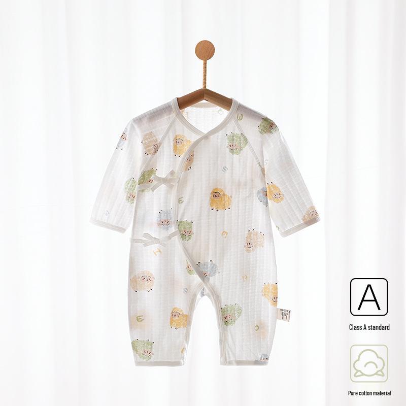 Summer Newborn Cotton Long-Sleeve Butterfly Monk Romper