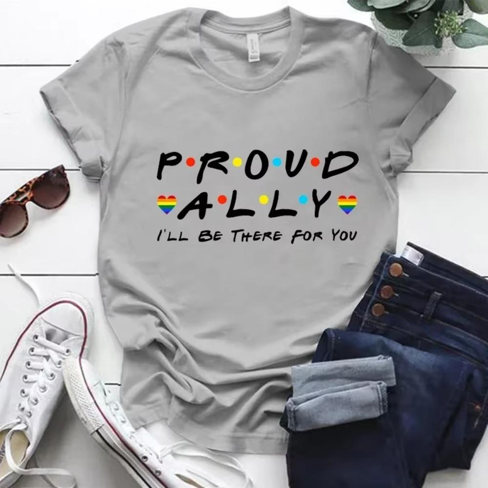 LGBT tričko Proud Ally I'll Be There for You Rainbow Pánská trička Pride Month Trička pro milovníky gayů Páry sladěné tričko
