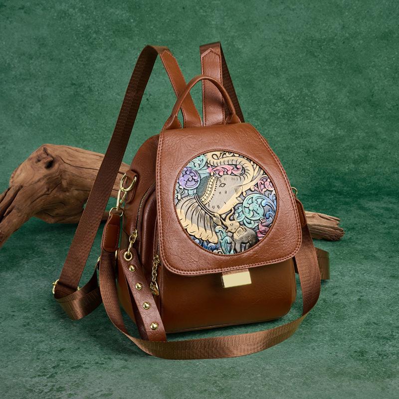 Schoolbag Wholesale Backpack Women 1011 New Korean Fashion High Sense Embossed Versatile Travel Lightweight Multi-functional Backpack