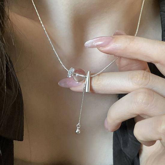 VENTFILLE 925 Sterling Silver Necklace For Women Sweet Clear Gentle Tassel Fashion Versatile Classic Jewelry Gift Dropshipping