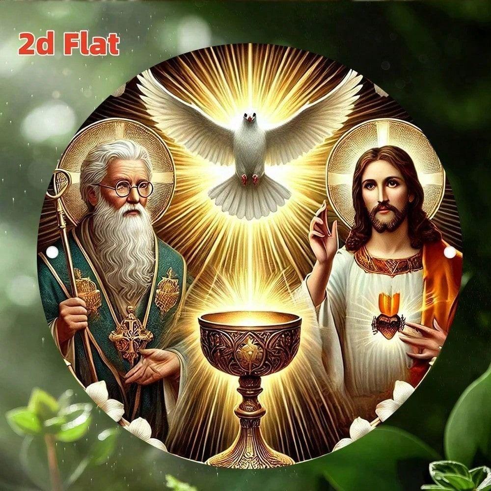 Metal Poster Wall Art, Religious Sign Detailed Design, Bar Gift