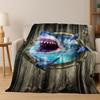 3D Illusion Breaking Wall Dinosaur Animal Series Flannel Blanket,Cozy Soft Throw Blanket for Home Bedroom Bed Sofa Cover Kids