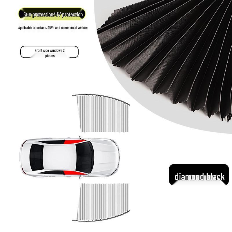 Magnetic Car Privacy Sunshade Curtains for Small Cars - Heat Insulation & Sun Protection, Sliding Rail Design