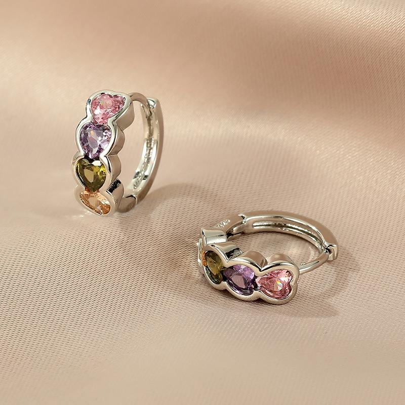 New Crystal Hoop Earrings With Bling Bling Cubic Zirconia Temperament Women Earrings High Quality  Color Trendy Jewelry