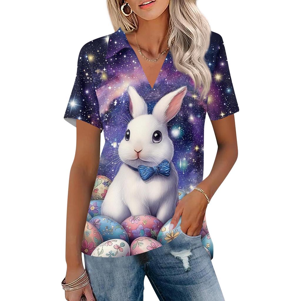 Damenmode Lässig Revers Kurzarm Farbe Hemd Damen Up Tops