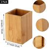 Pen Cup Holder,2 Pack Bamboo Wood Desk Pencil Holder Stand Multi Purpose Use Pencil Cup Pot Desk Accessories,Desktop Organizer Pencil Holder Ideal