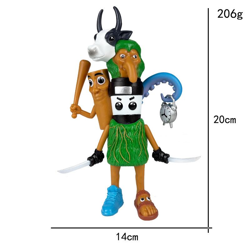 Tung Tung Sahur Conjunto de Figuras de Anime 3D Monstro Híbrido Criativo Brinquedo Modelo Decoração Presente para Crianças Estátua Miniatura de PVC Colecionável