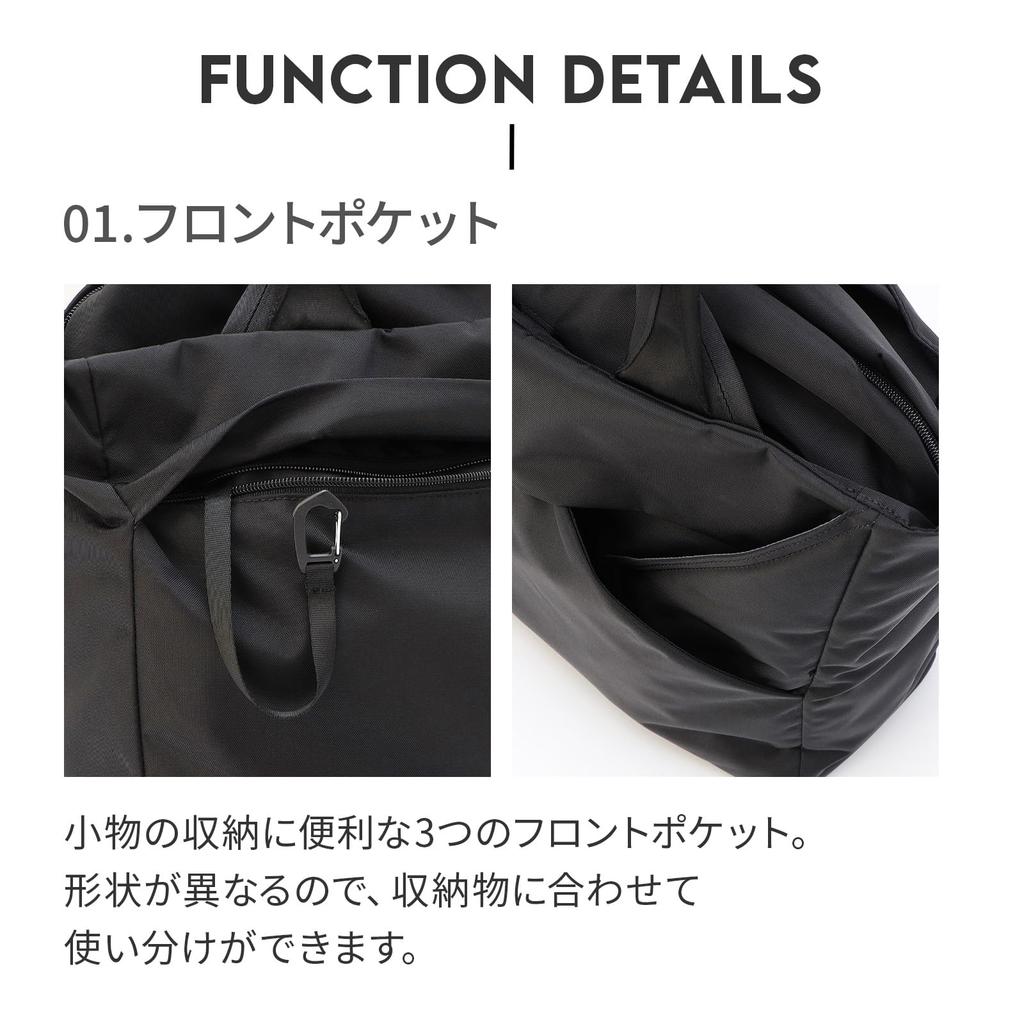 Tote Bag 19L A4 Inch 12 Pockets Multifunctional Commuting Business Trip Sephone 20411 Jet Black [Ace Gene] 13.3 2-Way