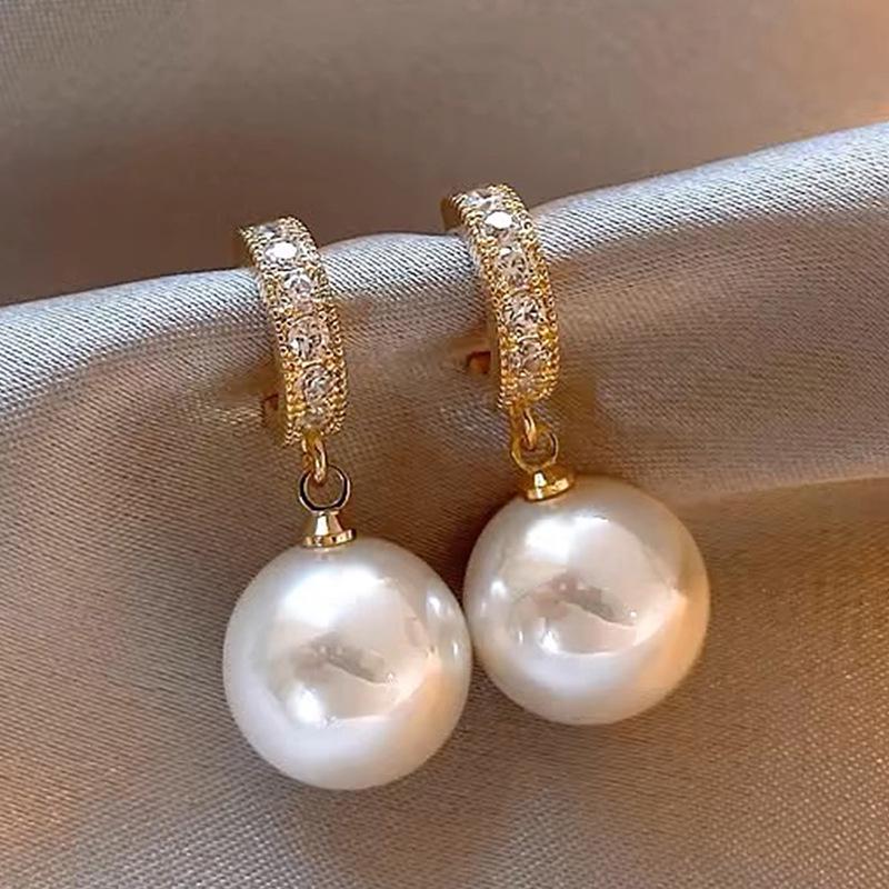 Silver Needle Pearl Flower Tassel Earrings - Women's Trendy All-Match Jewelry