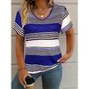 2026 New Fashion Women's Casual Versatile Square Pattern Short Sleeve V-Neck T-Shirt
