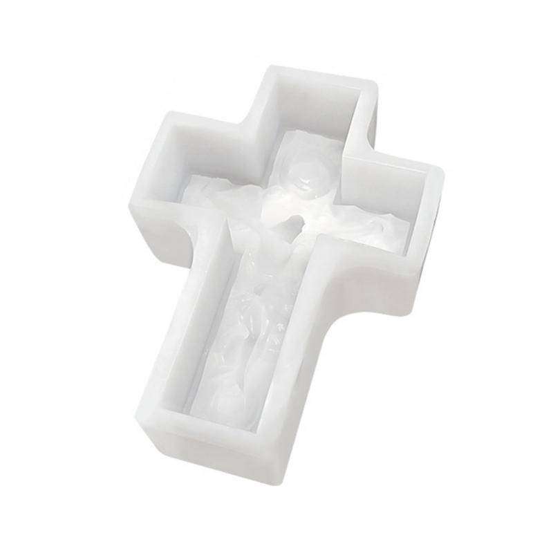 Silicone Crosses Rose Candle Mould For Handmade Aromatherapys Candle With Reusable Easy Cleaning Designs