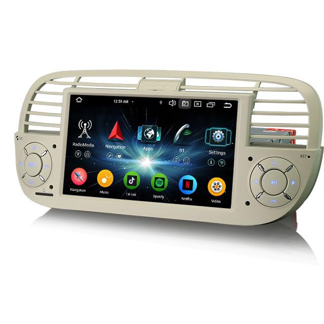 EU STOCK Erisin ES6750FWN Android 14 for Fiat 500 500C 500S 500E Multimedia Player DPS WiFi CarPlay AUTO Radio 4G IPS Screen