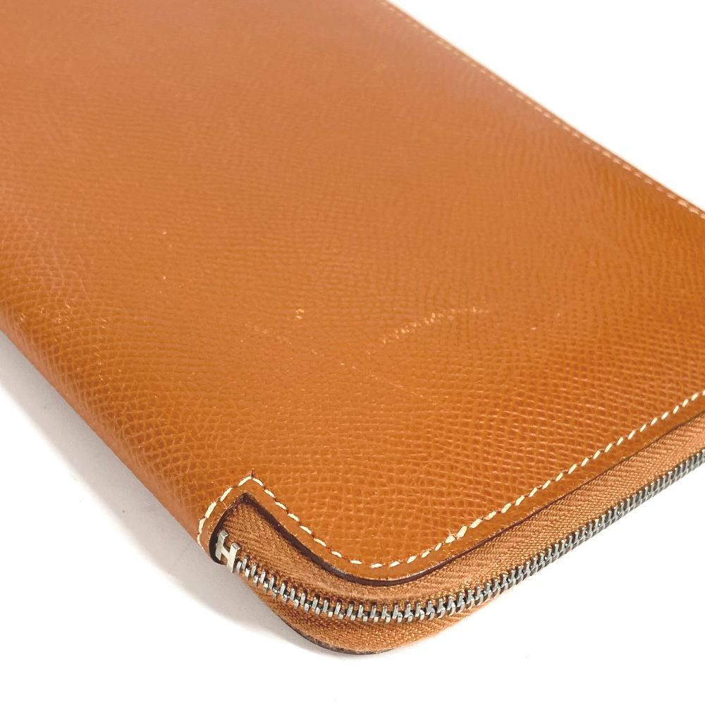HERMES Zip Around Travel Case Azap combine Long wallet Long Wallet Leather Gold