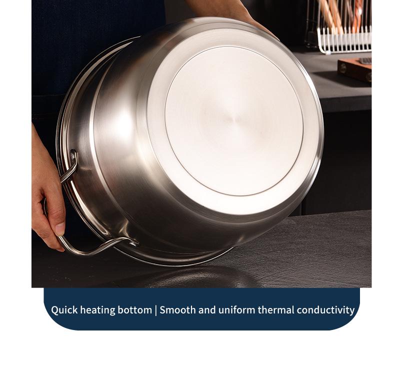 11-Piece Stainless Steel Soup and Steamer Pot Set, Large Sizes 28-36cm for Export Kitchen Cooking