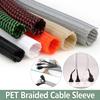 Průměr 3-50 mm PET Pletená Kabelová Hadice Samouzavírací Oplet pro Vodiče 2/5 m Izolovaný Chránič Kabelů Odolný proti Opotřebení Kabelový Management Plášť