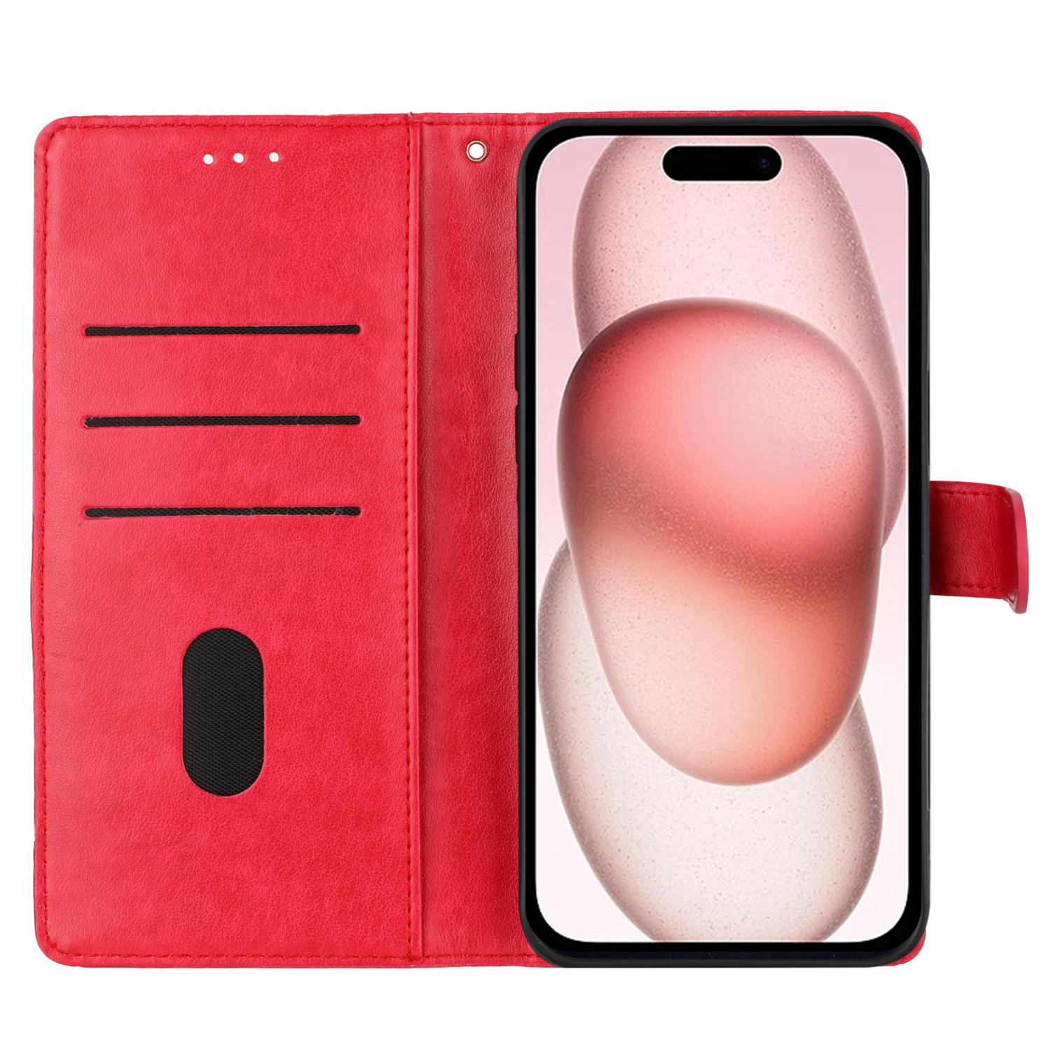 

For iPhone 16 Wallet Case Butterfly Floral Imprint Leather Stand Phone Cover