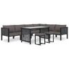 Corner Sofa Unit with Right Armrest Poly Rattan Anthracite