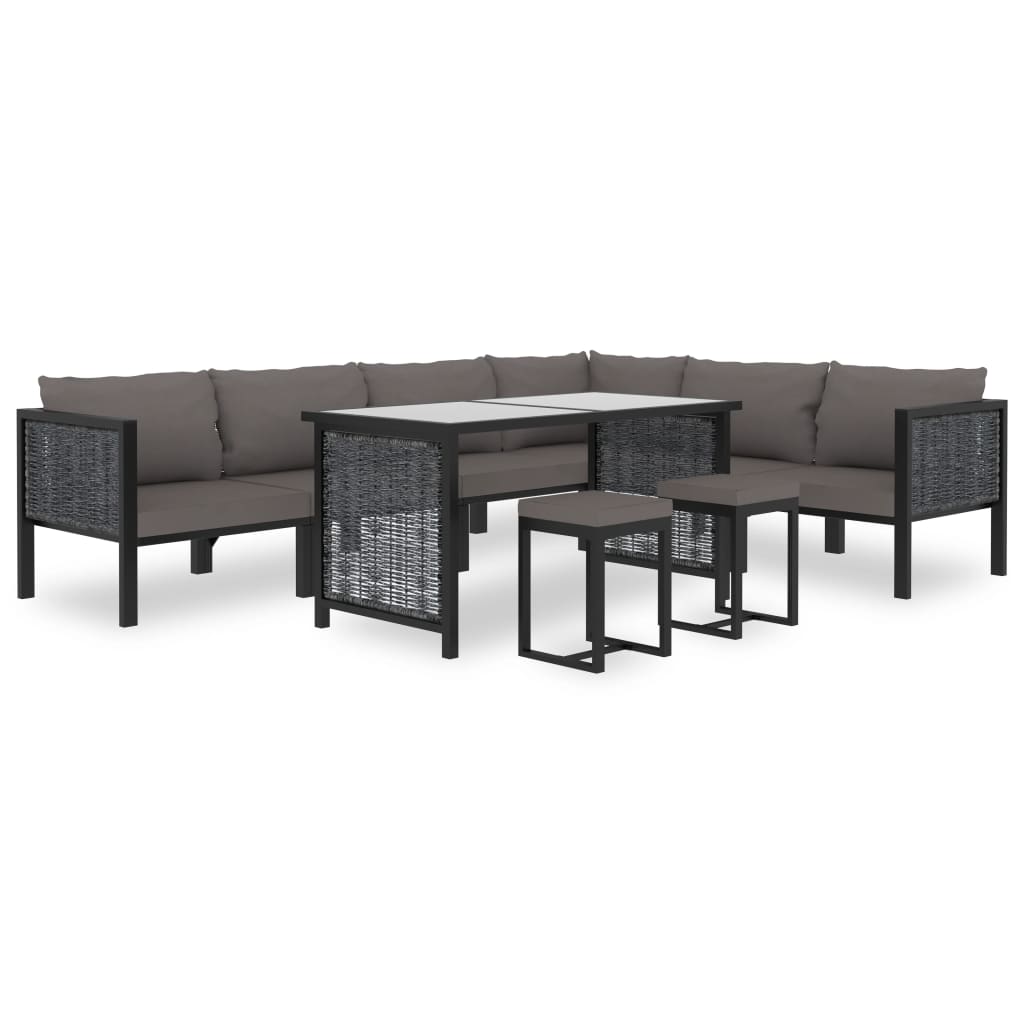 Corner Sofa Unit with Right Armrest Poly Rattan Anthracite