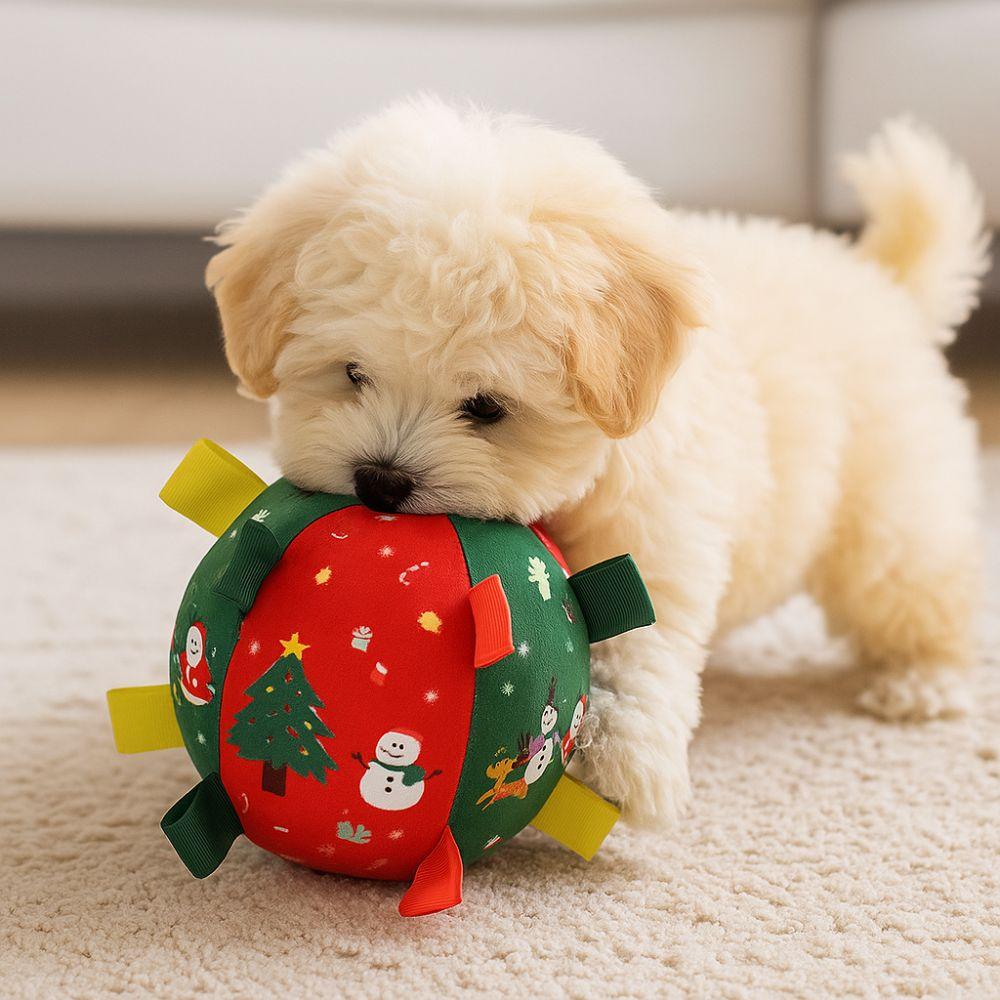 Bite-Resistant Dog Squeaky Ball Santa Claus Christmas Pet Toy Ball  Teeth Grinding
