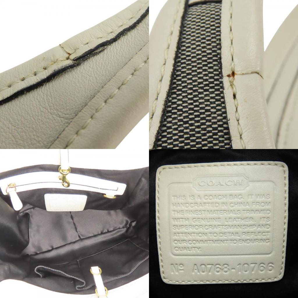 Used COACH Tote Bag 10766 Signature Canvas/leather Gray White