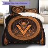 Viking Runes  Pattern Bedding Quilt Set  Home Decoration  Gift (1 * Duvet Cover + 2 * Pillowcase, Without Core)