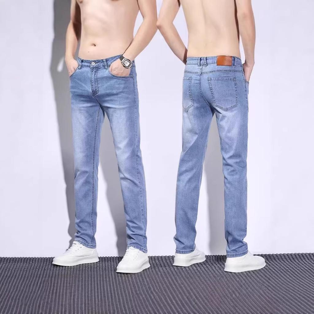 Jeans Men's Summer Thin New Casual Men's High-end Elastic Loose Straight Breathable Long Pants